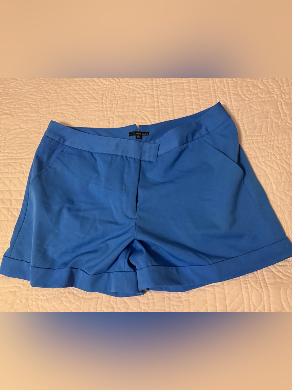 Harve Benard Royal Blue High-Waist Casual Shorts